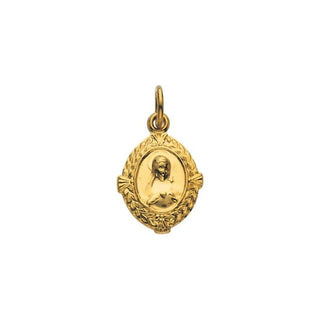 14K Yellow 12x9 mm Immaculate Heart of Mary Medal
