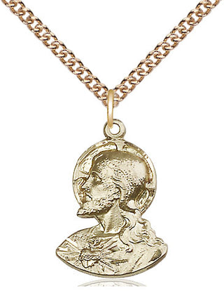 14kt Gold Head of Christ Medal
