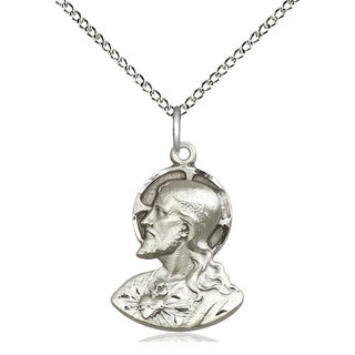 Sterling Silver Head of Christ Medal Religious Jewelry