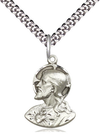 Sterling Silver Head of Christ Medal Religious Jewelry