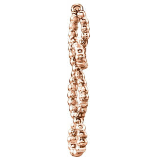 14K Rose Beaded Cross Pendant 