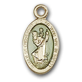 14K Gold St. Christopher Pendant