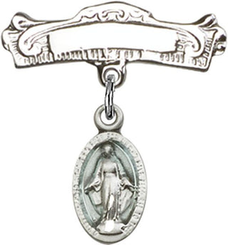 Sterling Silver Badge Pin Miraculous Baby Badge