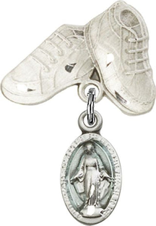 Sterling Silver Baby Boots Miraculous Baby Badge
