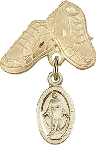 14kt Gold Filled Baby Boots Miraculous Baby Badge