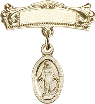 14kt Gold Badge Pin Miraculous Baby Badge