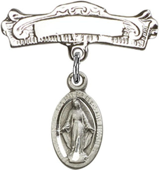 Sterling Silver Badge Pin Miraculous Baby Badge