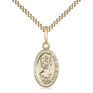 14kt Gold Filled Saint Christopher Medal Religious Jewelry Engraved Catholic Saint Jewelry