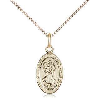 14kt Gold Filled Saint Christopher Medal Religious Jewelry Engraved Catholic Saint Jewelry