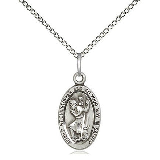 Sterling Silver Saint Christopher Medal Religious Jewelry Engraved Catholic Saint Jewelry