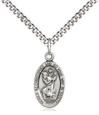 Sterling Silver Saint Christopher Medal Religious Jewelry Engraved Catholic Saint Jewelry