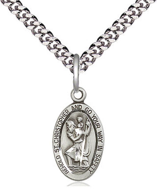 Sterling Silver Saint Christopher Medal Religious Jewelry Engraved Catholic Saint Jewelry