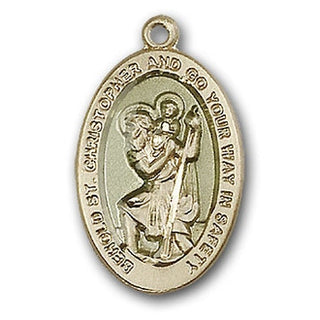 14K Gold St. Christopher Pendant - Engravable