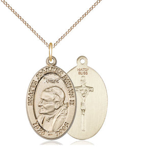 14kt Gold Filled Saint John Paul II Medal Catholic Jewelry