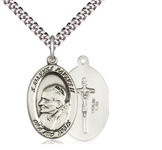 Sterling Silver Saint John Paul II Medal Catholic Jewelry