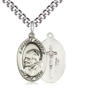 Sterling Silver Saint John Paul II Medal Catholic Jewelry