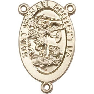 14kt Gold Filled Saint Michael the Archangel Rosary Center Rosary Center
