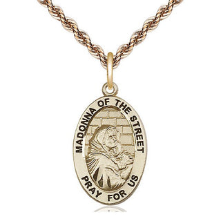 14kt Gold Filled Madonna of the Street Medal Catholic Jewelry