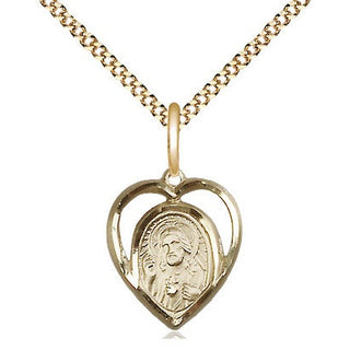 14kt Gold Filled Scapular Medal Religious and Catholic Jewelry