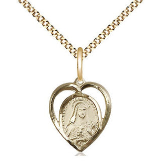 14kt Gold Filled Saint Theresa Medal Religious and Catholic Jewelry