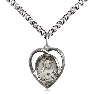 Sterling Silver Saint Theresa Medal Religious and Catholic Jewelry