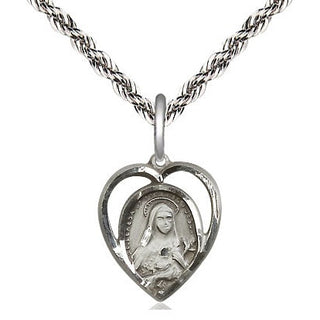 Sterling Silver Saint Theresa Medal Religious and Catholic Jewelry