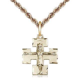 14kt Gold Filled Modern Crucifix Medal Religious Jewelry
