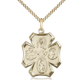 14kt Gold Filled 5-Way Medal Catholic Jewelry
