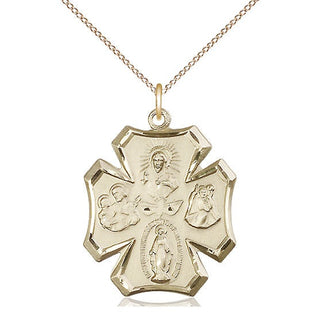 14kt Gold Filled 5-Way Medal Catholic Jewelry