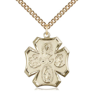 14kt Gold Filled 5-Way Medal Catholic Jewelry