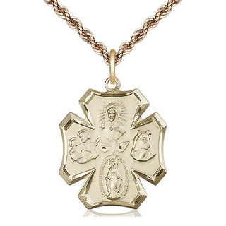 14kt Gold Filled 5-Way Medal Catholic Jewelry