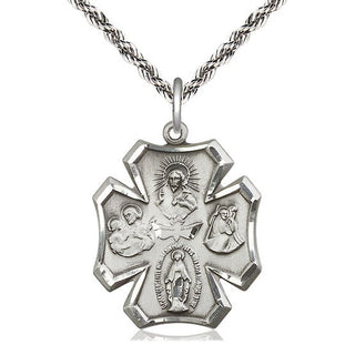 Sterling Silver 5-Way Medal Catholic Jewelry