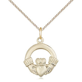 14kt Gold Filled Claddagh Medal Religious Jewelry