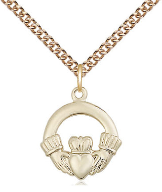 14kt Gold Claddagh Medal