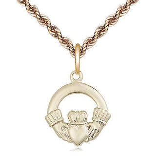 14kt Gold Claddagh Medal