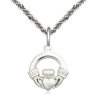 Sterling Silver Claddagh Medal Religious Jewelry