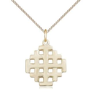 14kt Gold Filled Jerusalem Cross Medal | Medium