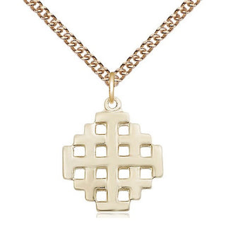 14kt Gold Filled Jerusalem Cross Medal | Medium