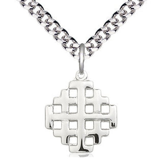 Pewter Jerusalem Cross Medal Religious Jewelry