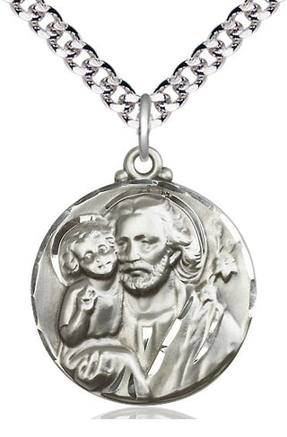 Sterling Silver Saint Joseph Medal Catholic Jewelry