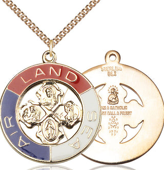 14kt Gold Land, Sea, Air Medal