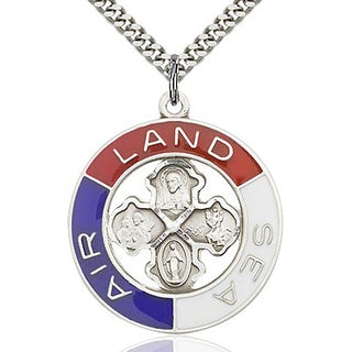 Sterling Silver Land, Sea, Air Keychain