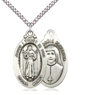 Sterling Silver Divine Mercy Medal Catholic Jewelry
