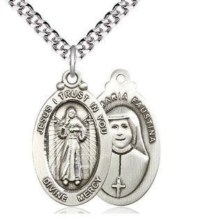 Sterling Silver Divine Mercy Medal Catholic Jewelry