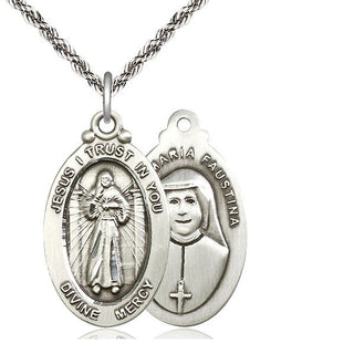 Sterling Silver Divine Mercy Medal Catholic Jewelry