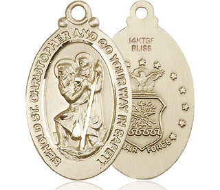 14kt Gold Filled Saint Christopher Air Force Medal