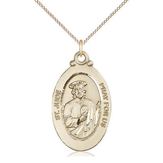 14kt Gold Filled Saint Jude Medal Catholic Jewelry Engraved Catholic Saint Jewelry
