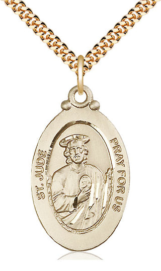 14kt Gold Filled Saint Jude Medal Catholic Jewelry Engraved Catholic Saint Jewelry