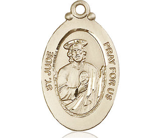 14kt Gold Saint Jude Medal Engraved Catholic Saint Jewelry