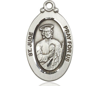 Sterling Silver Saint Jude Medal Catholic Jewelry Engraved Catholic Saint Jewelry